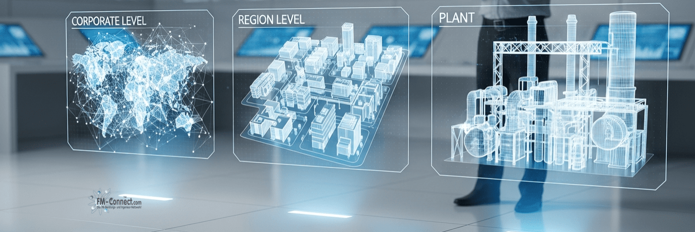 Ebenenmodell für Corporate, Region und Werk im Facility Management