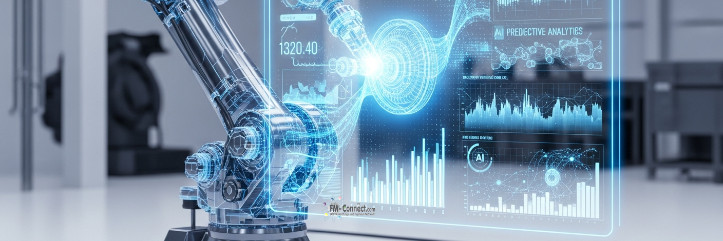 Implementierung von künstlicher Intelligenz (KI) im industriellen Facility Management zur Automatisierung und intelligenten Datenanalyse.
